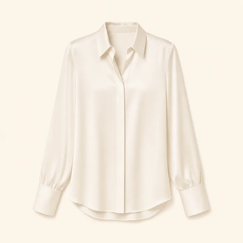 A cream blouse as a clean cutout