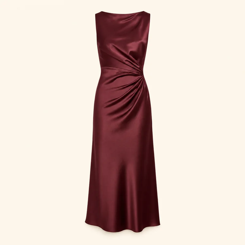 Burgundy dress cutout