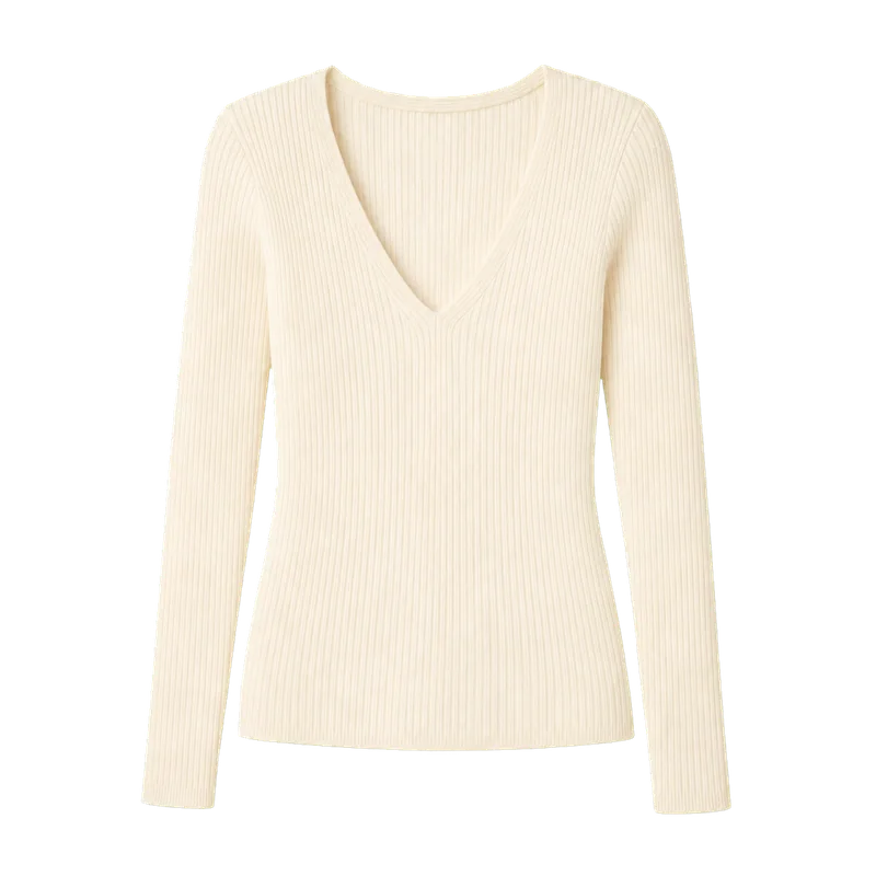 Ivory knit top cutout